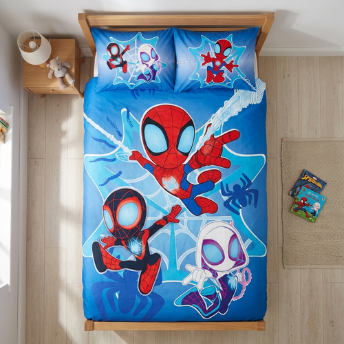 Vue de dessus - Parure de lit Spidey & Friends – 100x140