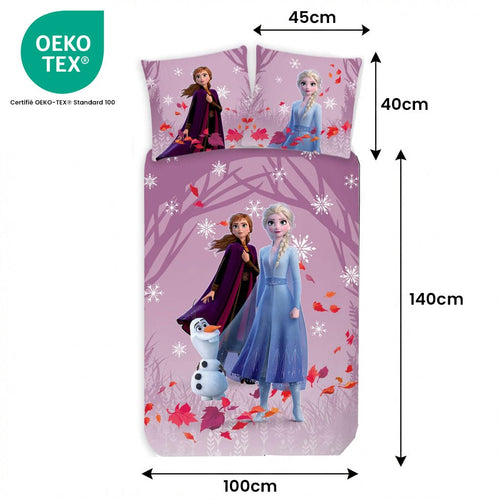 Taille de la parure de lit Parure de lit Elsa, Anna, Olaf – 100x140