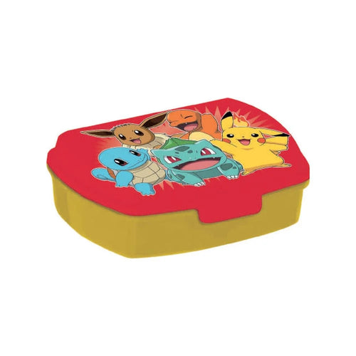 Boîte à sandwich Pokémon rectangulaire colorée avec fermeture bouton-pression