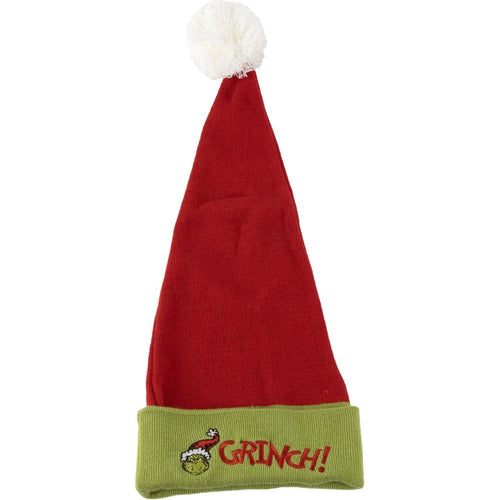 Bonnet tricoté vert avec broderie du visage du Grinch