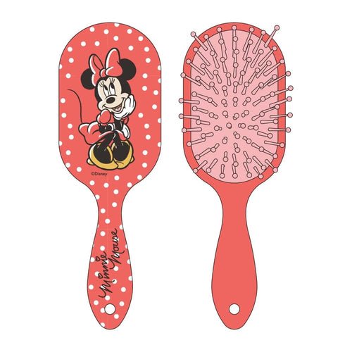 Brosse à cheveux rouge avec impression Minnie Mouse sur le manche