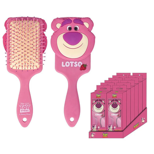 Brosse à cheveux rose avec motif Lotso de Toy Story sur la poignée