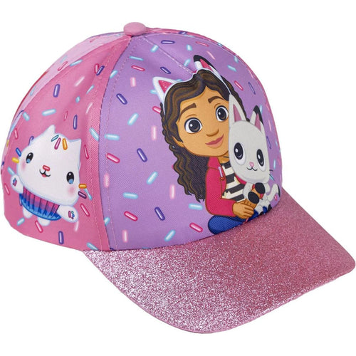 Casquette mauve Gabby's Dollhouse avec visière rose et motif chats