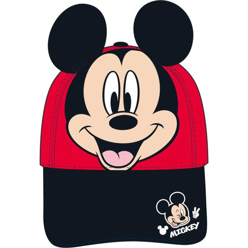 Casquette rouge Mickey Mouse avec broderie caricature à l'avant