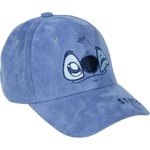 Casquette bleue à pois avec Stitch imprimé sur le devant