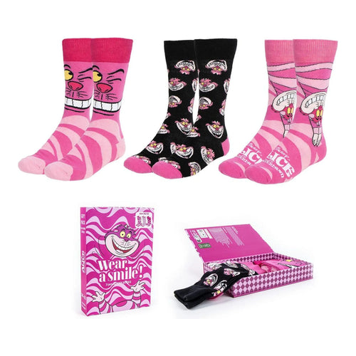 Trois paires de chaussettes Alice au Pays des Merveilles aux motifs colorés