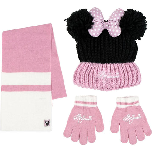 Bonnet Minnie rouge et noir avec oreilles brodées pour enfant