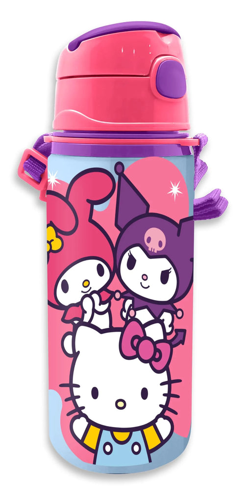 Gourde en aluminium motif Hello Kitty multicolore avec poignée intégrée