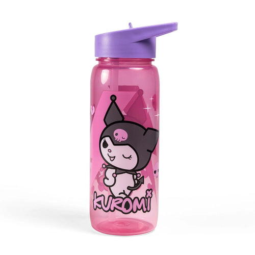 Gourde Kuromi violette 600 ml avec couvercle hermétique blanc