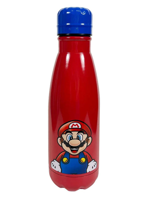 Mini gourde métal Super Mario avec visage de Mario imprimé