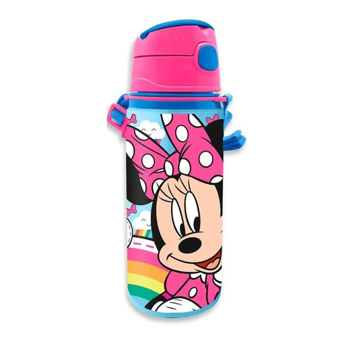 Gourde aluminium rose à pois Minnie Mouse avec poignée de transport