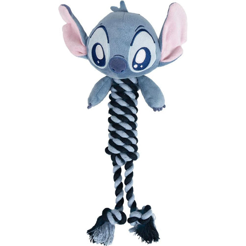 Corde à mâcher tressée Stitch bleu et blanc pour chien, vue entière