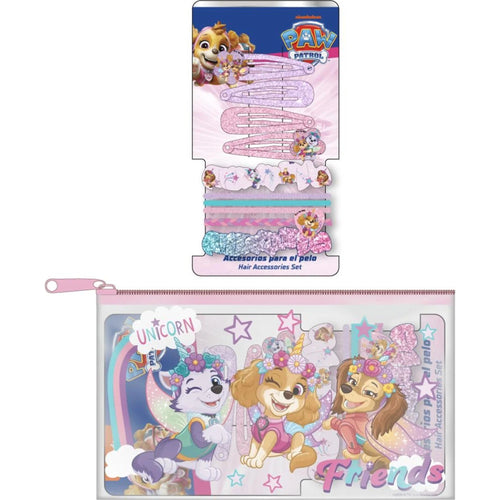 Trousse licorine pastel avec motifs Skye et Everest de la Pat' Patrouille