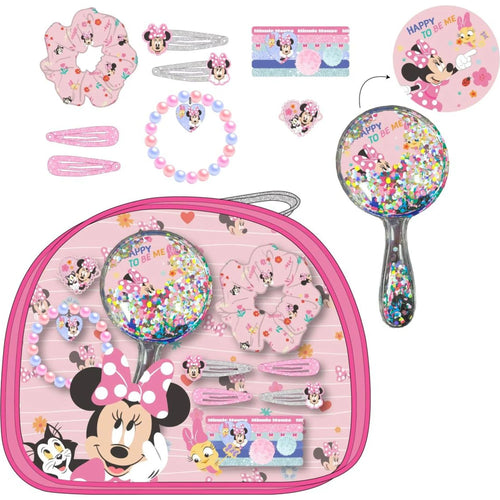Trousse transparente Minnie Mouse avec fermeture éclair et motif caricature