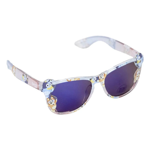 Lunettes de soleil Bluey bleues avec monture demi-cadre et verres noirs