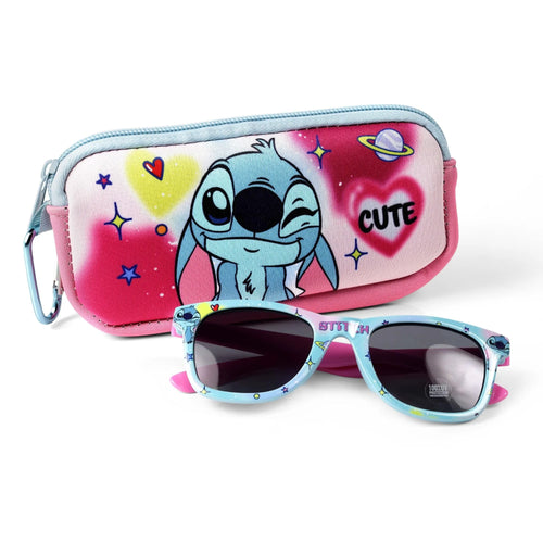 Lunettes de soleil Stitch bleues avec monture rectangulaire pour enfant