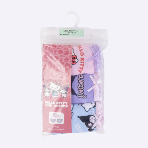 Pack 3 Culottes Hello Kitty et Kuromi Coton Fille