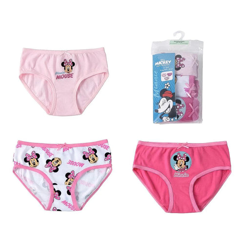 Culotte rose clair motif visage Minnie Mouse et texte Minnie Mouse