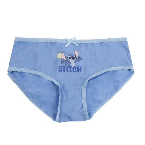 Culotte blanche avec motifs Stitch et Angel, liseré rose pastel