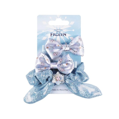 Lot de 2 pinces à cheveux bleu Frozen avec logo Disney