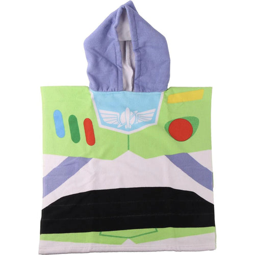 Poncho de plage vert et violet avec imprimé Buzz Lightyear de Toy Story