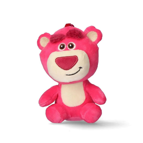 Porte-clés peluche Lotso ours rose Toy Story avec crochet plastique noir