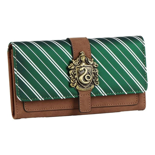 Portefeuille Harry Potter Serpentard vert et argent avec blason officiel
