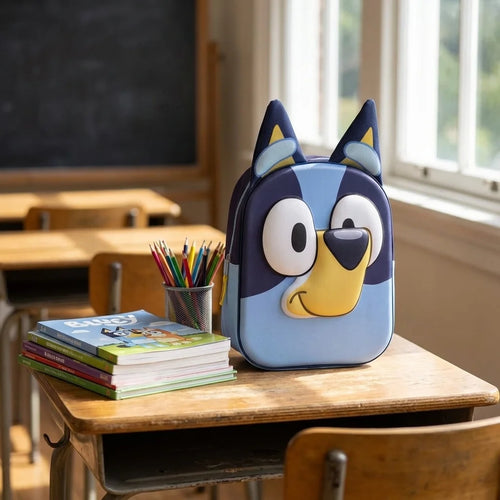 Sac à dos Bluey avec oreilles 3D - Polyester résistant pour école primaire