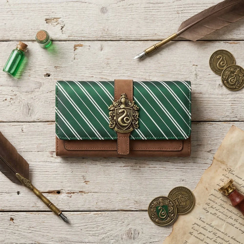 Portefeuille Harry Potter Serpentard résistant à l'eau – 3 compartiments simili cuir