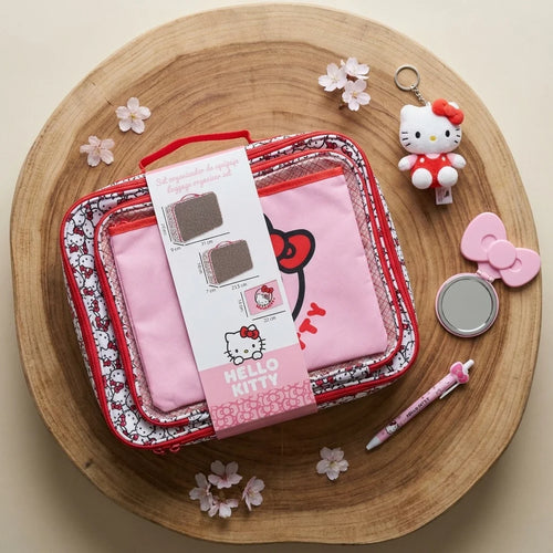 Set 4 Trousses Hello Kitty Kawaii – Voyage & Maquillage Fille Polyester Imperméable