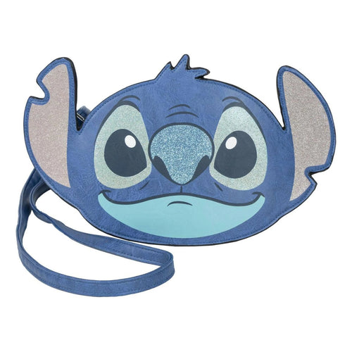 Sac à bandoulière bleu avec tête de Stitch en relief 3D