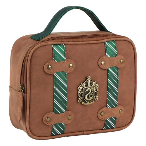 Sac à lunch Harry Potter vert avec blason métallique de Serpentard