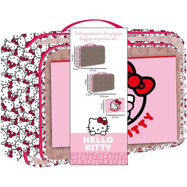 Set 4 Trousses Hello Kitty Kawaii – Voyage & Maquillage Fille Polyester Imperméable