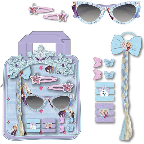 Couronne flocon de neige bleue et lunettes de soleil Elsa Anna