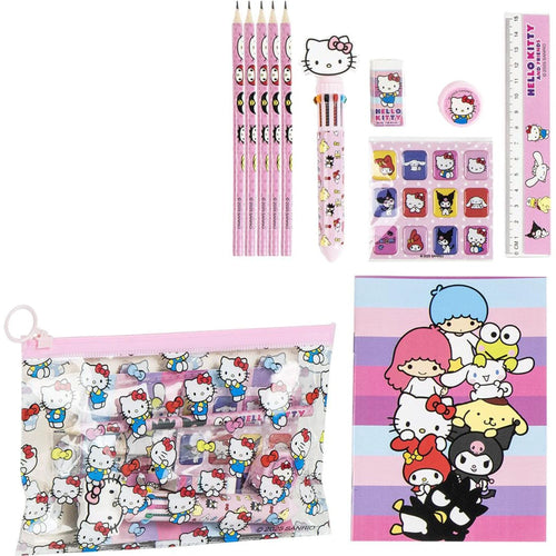 Trousse zippée Hello Kitty rose avec motif du personnage sur le devant