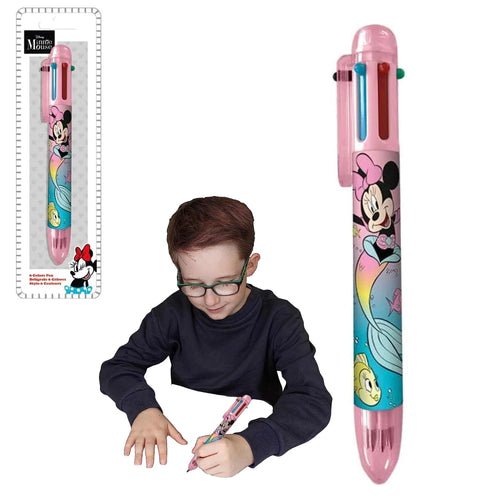 Stylo Minnie Mouse rétractable avec motif rouge à pois blancs
