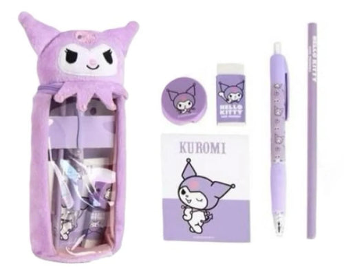 Trousse Hello Kitty rose avec motif visage du personnage au centre
