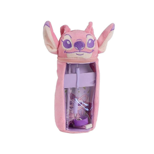 Trousse scolaire Stitch bleue avec visage du personnage imprimé