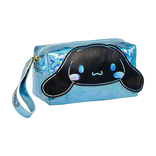 Trousse de toilette Cinnamoroll bleu holographique vue de face