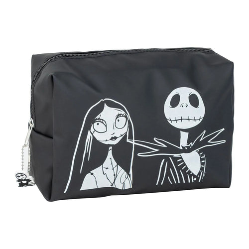 Trousse noire avec impression Jack Skellington et Sally face à face